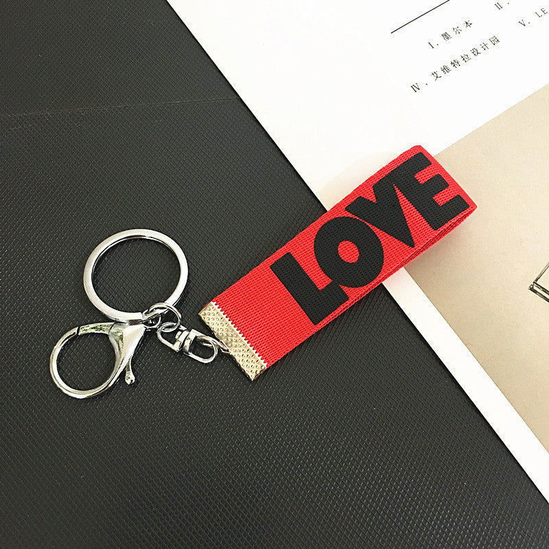 Wholesale English Alphabet LOVE Ribbon Keychains